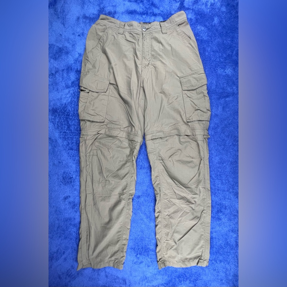 REI Pants Mens Size M 30L Short Dark Beige Sahara Convertible Cargo Pants Hiking
